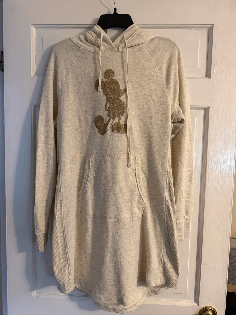 Disney Beige Hooded Tunic Mickey- sparkle